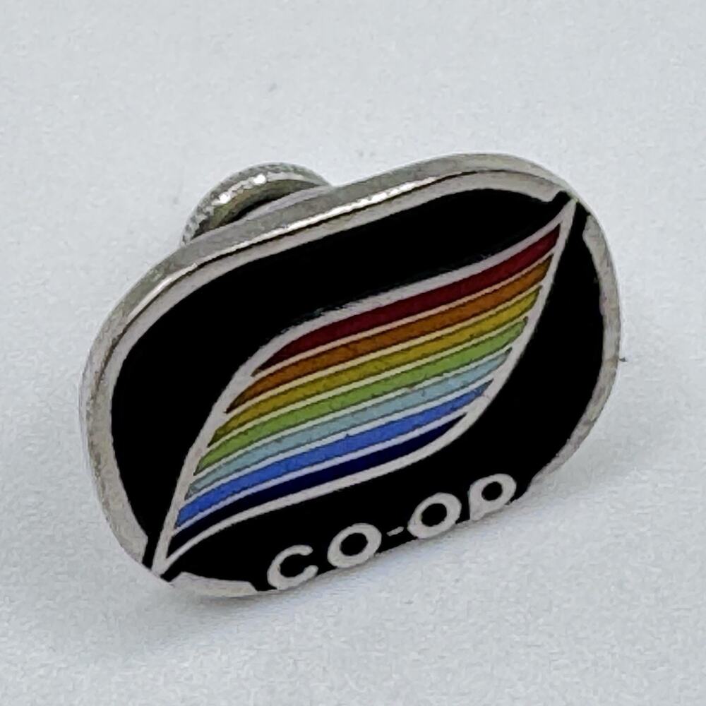 Vintage Co-Op Rainbow Brooch Lapel Tie Pin Enamel Badge